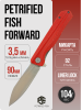 Нож Petrified Fish Forward, D2, Satin, Micarta Red Handle, PF818RMS